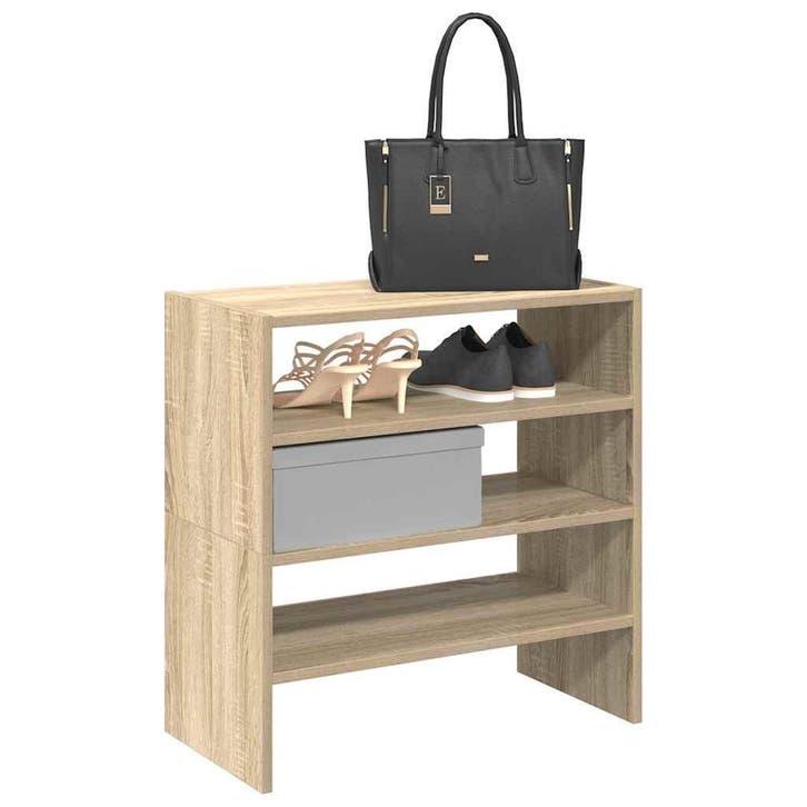 vidaXL Schoenenrekken 2 st stapelbaar 60x30x30,5 cm sonoma, Huis en Inrichting, Kasten | Schoenenrekken, Nieuw, Verzenden