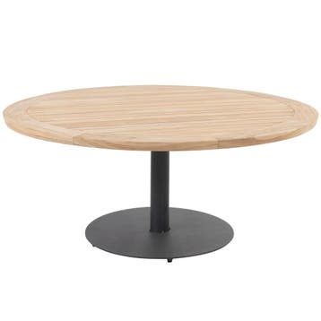 Saba low dining teak tafel 160ØxH69 cm met antraciet, Tuin en Terras, Tuintafels, Ophalen of Verzenden, Nieuw