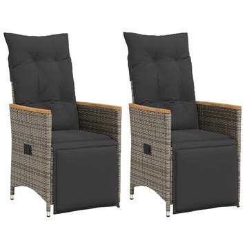 Luxe Tuinstoelen met Kussens - Retourdeal - Laatste Stuk!, Tuin en Terras, Ophalen of Verzenden, Gebruikt, Wicker, Verstelbaar