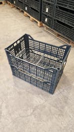 Stapelbak, 600x400x21 mm, euronorm, zwart pp, gebruikt, Zakelijke goederen, Agrarisch | Werktuigen, Ophalen of Verzenden