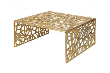 Handgemaakte salontafel ABSTRACT 60cm aluminium goud in Gap, Huis en Inrichting, Tafels | Salontafels, Ophalen of Verzenden, Nieuw