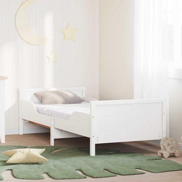vidaXL Bedframe met uitschuifbaar matras Wit 80 x 200 cm, Verzenden, Nieuw, Wit, Hout