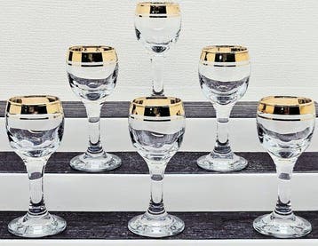 |- (6) x Exquisites Bohemia Kristallglas Set (Tschechien)