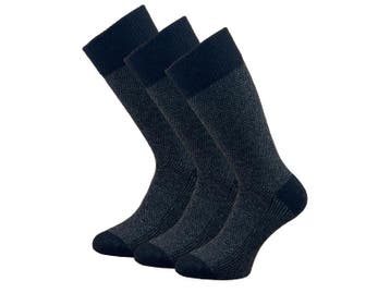 3 paar Lamswollen sokken - Gemêleerd Zwart/Grijs, Verzenden, Nieuw