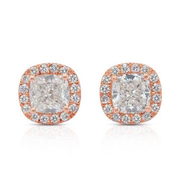 Oorbellen - 18 karaat Roségoud - 2.22ct. tw. Diamant, Nieuw