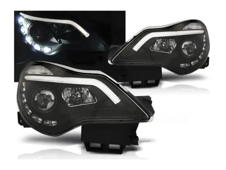 Opel Corsa D 2011 tot 2014 LEDtube koplampen Black, Auto-onderdelen, Verlichting, Nieuw, Opel, Verzenden