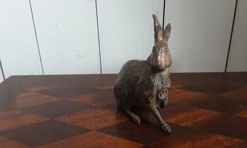 P. Chenet - Beeld, Haas - 10 cm - Brons, Antiek en Kunst