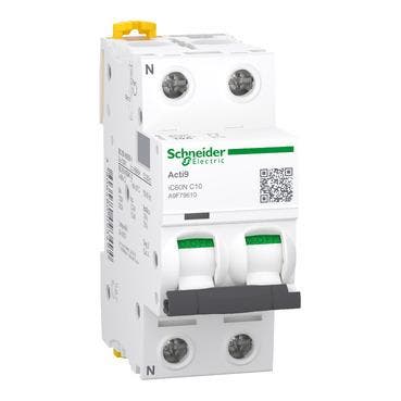 Schneider installatieautomaat / 1-polig + nul, C10A / Acti9, Doe-het-zelf en Verbouw, Elektra en Kabels, Groepenkast, Nieuw, Ophalen of Verzenden