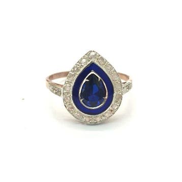Zonder minimumprijs - Ring - 9 kt. Zilver, Roségoud Spinel -, Nieuw