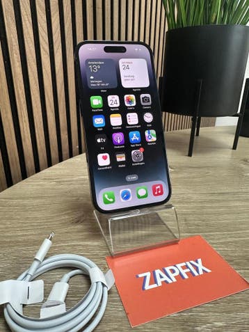 Apple iPhone 14 Pro | 256GB | Zwart | 1 Jaar Garantie, Telecommunicatie, 256 GB, IPhone 14 Pro, Zwart, Refurbished