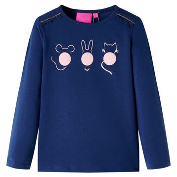 vidaXL Kindershirt met lange mouwen 116 marineblauw, Verzenden, Nieuw