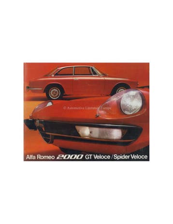 1973 ALFA ROMEO 2000 GT / SPIDER VELOCE BROCHURE NEDERLANDS, Nieuw, Alfa Romeo, Author