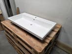 Wastafel 90,5 x 48 cm glans wit polybeton met 1 kraangat, Ophalen of Verzenden, Nieuw, Bad