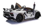 24V Lamborghini Aventador SVJ wit 2 pers leder eva 2.4ghz RC, Ophalen of Verzenden, Nieuw