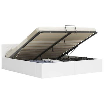 vidaXL Bedframe hydraulisch kunstleer wit 160x200 cm, Huis en Inrichting, Slaapkamer | Bedden, Overige materialen, Verzenden, Wit
