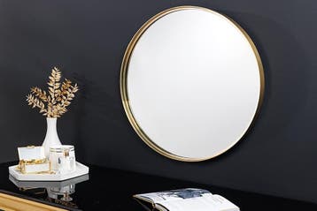 Ronde wandspiegel PORTRET 50cm goud metalen frame, Huis en Inrichting, Ophalen of Verzenden, Nieuw