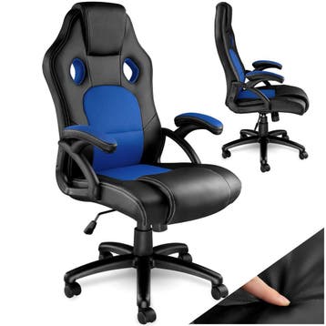 Bureaustoel Tyson - zwart/blauw, Verzenden, Nieuw