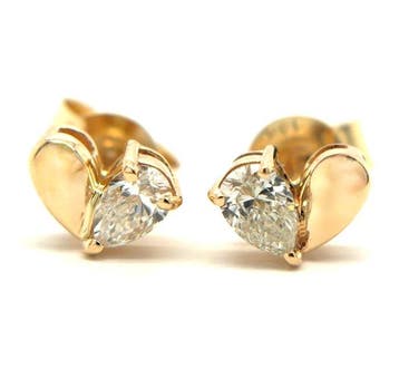 Oorstekers - 14 karaat Geel goud - 0.31ct. tw. Diamant