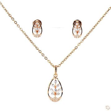 2-delige sieradenset - 18 karaat Geel goud - 0.38ct. tw. -