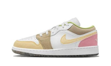 Jordan 1 Low Pastel Grind Vivid Green (GS), Nieuw