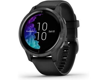 Garmin Venu 43 mm zwart met siliconenarmband zwart - wifi, Sieraden, Tassen en Uiterlijk, Smartwatches, Verzenden, Nieuw, Garmin