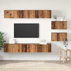 Tv-meubelset Wandgemonteerd Oudhout Bewerkt hout, Verzenden, Nieuw