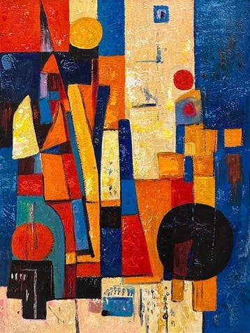 Nguyen Robert (1958) - Les piliers du Soleil 80 60 cm
