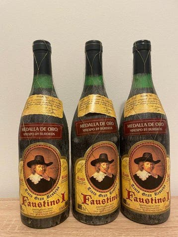 1982 Faustino I - Rioja Gran Reserva - 3 Flessen (0.75, Verzamelen, Nieuw