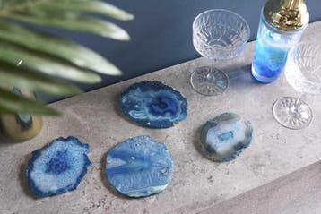 Set van 4 onderzetters voor glazen COASTER 10cm blauwe, Ophalen of Verzenden, Nieuw