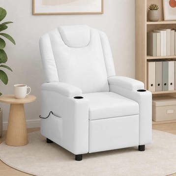 vidaXL Massage-relaxstoel Wit 75 x 95 x 106 cm Stof, Verzenden, Nieuw