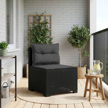 vidaXL Eénpersoons Tuinbank met Kussens Rattan Look PP, Verzenden, Nieuw