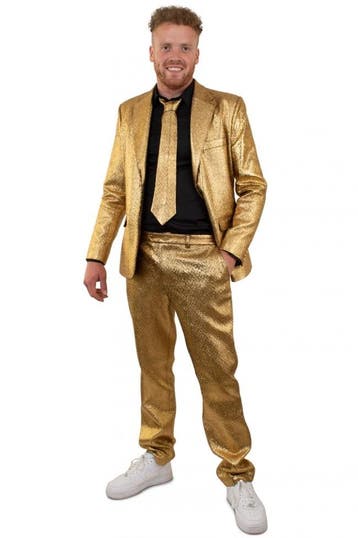 Gouden kostuum metallic 3-delig, Ophalen of Verzenden, Nieuw