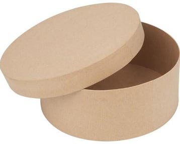 Bloemendoos Ronde papiermaché 19 cm, Hobby en Vrije tijd, Knutselen, Ophalen of Verzenden, Nieuw