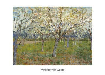 Kunstdruk Vincent van Gogh - The Orchard 70x50cm, Verzenden, Nieuw