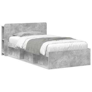 vidaXL Bedframe met opslag Betongrijs 80 x 200 cm Bewerkt, Eenpersoons, Verzenden, Nieuw, Grijs