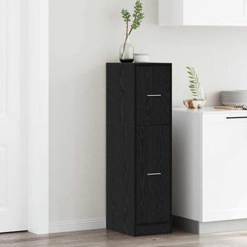 vidaXL Apothekerskast Zwart eiken 30 x 41 x 118 cm Bewerkt, Huis en Inrichting, Kasten | Overige, Verzenden, Nieuw