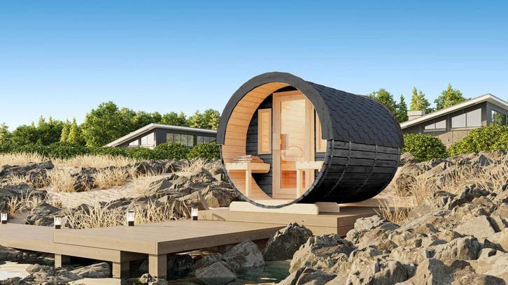 Uitgelicht: Ilogreen Barrelsauna Max, Sport en Fitness, Sauna, Complete sauna, Nieuw, Verzenden