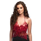 Haltertop Festival rood, Kleding | Dames, Ophalen of Verzenden, Nieuw