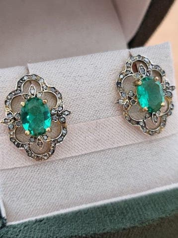 Zonder minimumprijs - Oorbellen - 9 kt. Zilver, Geel goud, Sieraden, Tassen en Uiterlijk, Nieuw