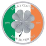 Niue. 2 Dollars 2023 1oz $2 NZD Niue Lucky Clover Irish Flag