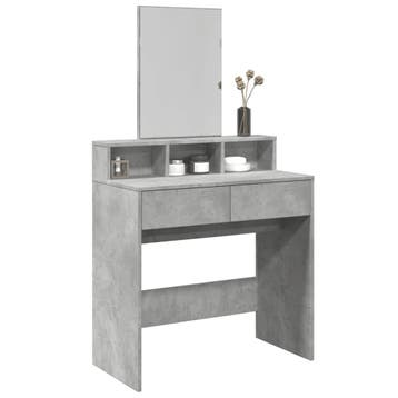 vidaXL Kaptafel met spiegel 80x41x144,5 cm betongrijs, Verzenden, Nieuw