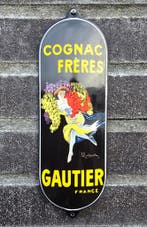 Emaille deurpostje  Cognac Frères Gautier, Verzamelen, Merken en Reclamevoorwerpen, Verzenden, Nieuw