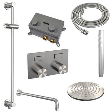 Brauer Brushed Carving Thermostatische Regendoucheset Inbouw, Ophalen of Verzenden, Nieuw