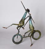 Dariusz Zielinski - Couple on a bike (55cm bronze), Antiek en Kunst