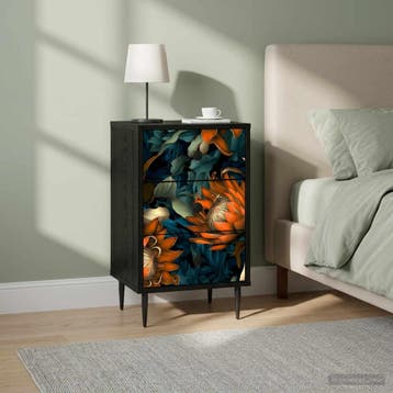 vidaXL Nachtkastje LOCHEM 2 st Zwart eiken 36 x 33 x 61 cm, Minder dan 45 cm, Verzenden, Nieuw, 55 tot 70 cm