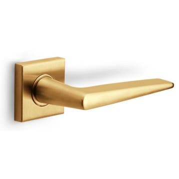 Deurklink BASICS LBXXIH op vierkant rozet PVD mat goud, Verzenden, Nieuw