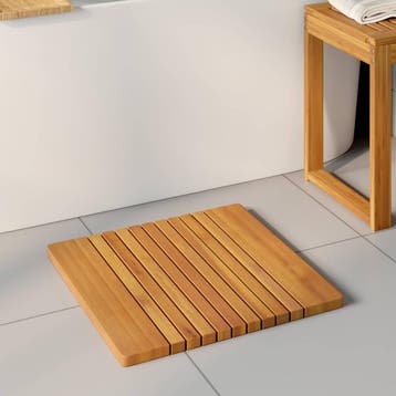 vidaXL Badmat Naturel 50 x 52 cm Massief Acaciahout, Huis en Inrichting, Verzenden, Nieuw, Bruin