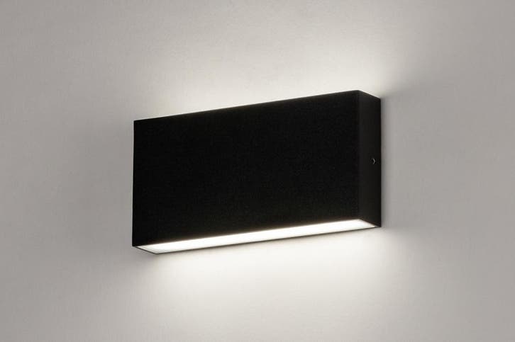 Rietveld Wandlampen - Zwart - Metaal, Aluminium, Huis en Inrichting, Lampen | Wandlampen, Verzenden