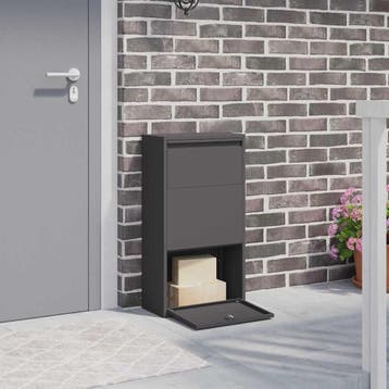 vidaXL Pakket inwerp box met opslag Zwart 44 x 22 x 82 cm, Verzenden, Nieuw