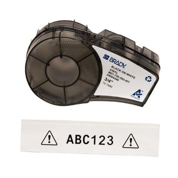 Brady M211 Witte Vinyl Etikettape 19mm X 6.4m Zwarte Afdruk, Verzenden, Nieuw, Overige typen